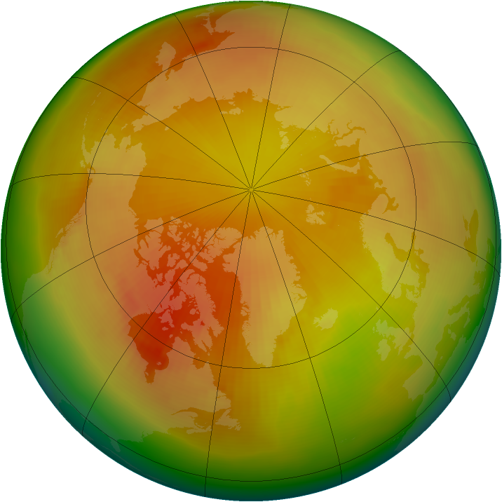 Arctic ozone map for April 1981